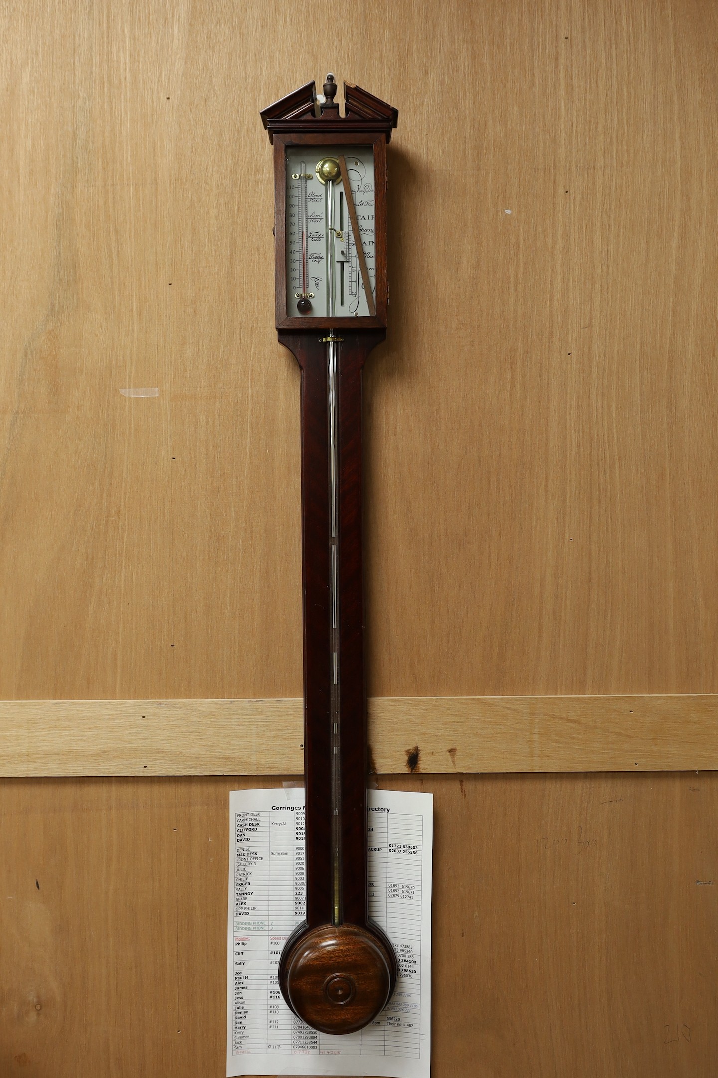 A modern stick barometer, 95cm long